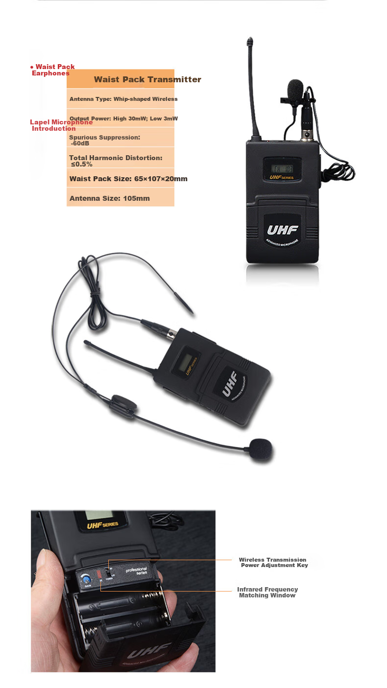 SHILE SH10 U-Segment Wireless Microphone System, One-To Conference Room Audio Set, Neck-Mounted Handheld Headset with Clip-On Training Microphones, Main Unit + 2 Handheld + 2 Neck-Mounted 14