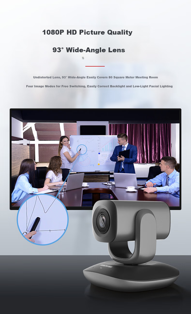 HIKVISION Video Conference Camera, Live Streaming 1080P HD Camera with Microphone, Auto Zoom, Remote Control, PTZ, Video Conferencing Solution, Live Streaming V102 3