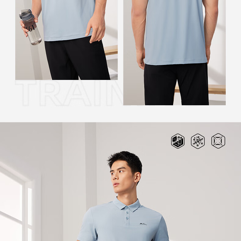 361° Men's Short-Sleeve Polo Shirt for Summer Sun Protection, Loose-Fitting Sports Ice Silk Fitness T-Shirt, Half Sleeve Men's Style 652524103D-8 28