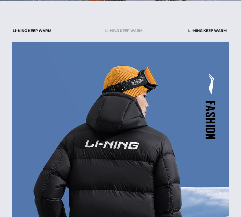 Li-Ning Long down Jacket, Table Tennis Wear, Thickened Warm Windproof Coat, Unisex Style, Black, Size M 20