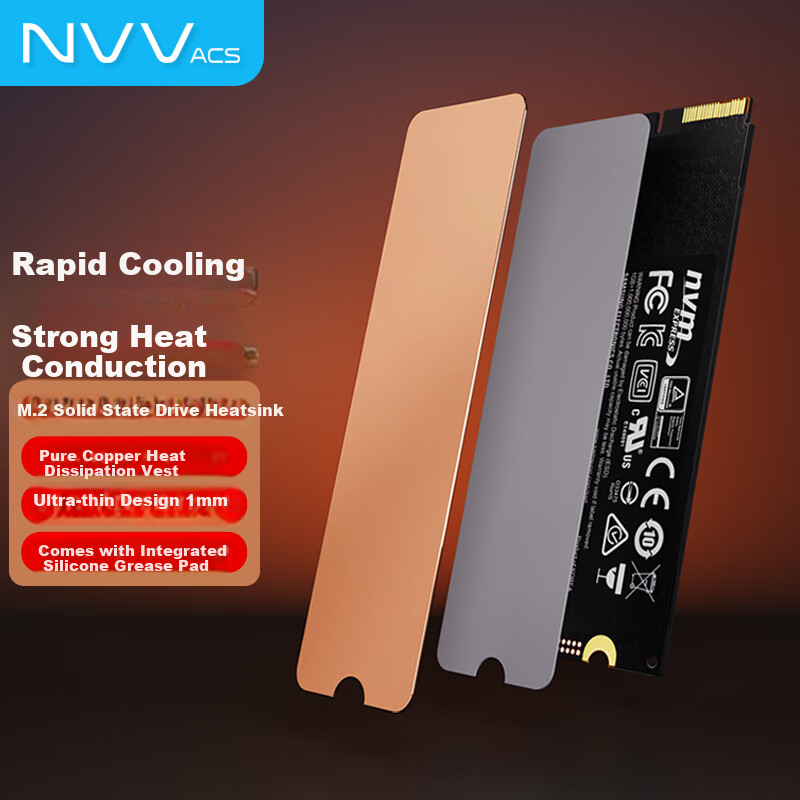 Радиатор M.2 SSD NVV NT-GT5, медный радиатор для NVME NGFF, охладитель SSD для ноутбука, термопаста, NT-GT5