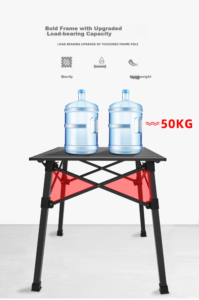 V-CAMP Outdoor Table And Chair Set, Foldable Aluminum Table for Barbecue, Picnic Table And Chairs, Balcony Stools, Portable Camping Table And Chairs, 4 Chairs 1 Table 9