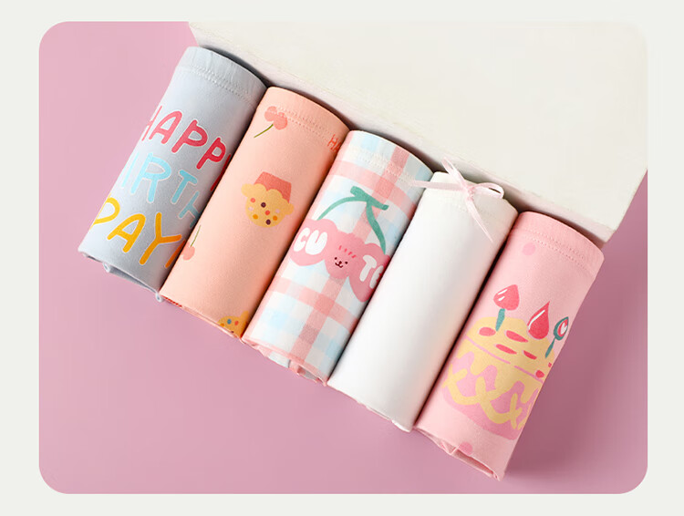 Bingxue Kapok Children's Cotton Underwear Girls' 7A Antibacterial Boxer Briefs Class A Mid-Large Kids Development Period No Pinch Four Seasons Underwear 13