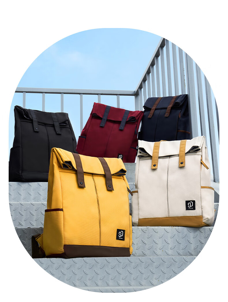 90Fen Backpack for Men And Women, Casual Sports Travel Bag with Large Capacity, Student Schoolbag, Yellow 2
