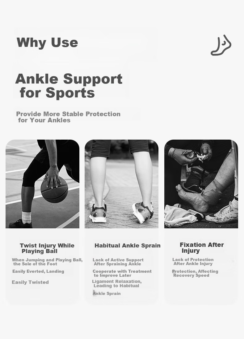 ANTA Ankle Brace, Foot Support, Prevents Sprains, Post-Injury Fixation, Supports Basketball Sports Ligament Injury, Lightweight, Black, Size L 3