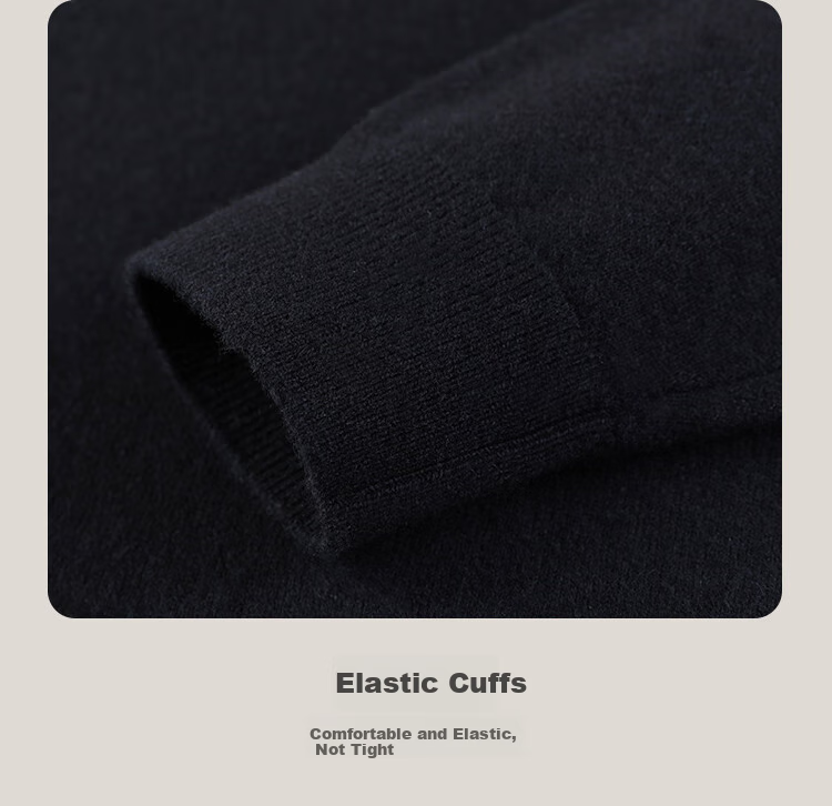 Antonio Men's Premium Wool Sweater 10.2% Cashmere 89.8% Merino Wool Solid Color Basic Knitwear 17