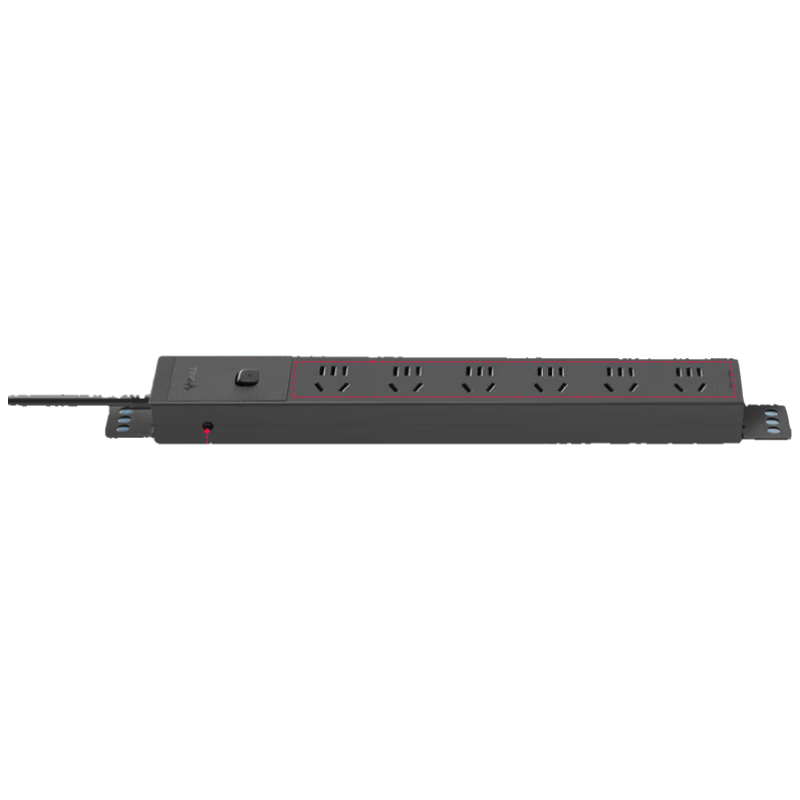 BULL PDU Power Strip Industrial Server Cabinet Socket Power Board Computer-Specific Gaming Power Strip with Ultra-Power Protection Extension Cord 6 Outlets 1.8m E-P106E Black