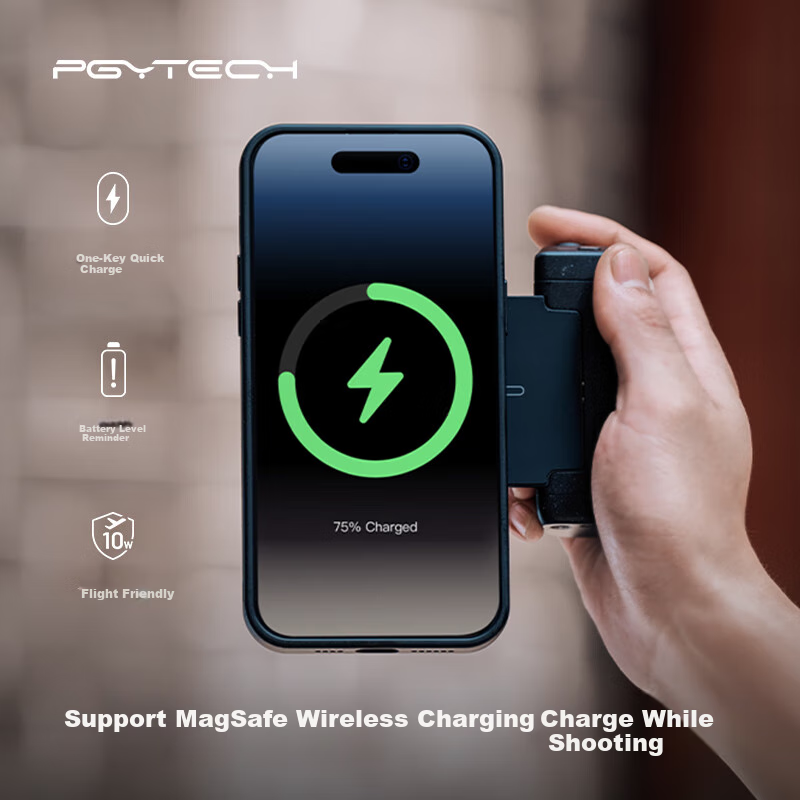 PGYTECH Magnetic Handheld Stabilizer with Zoom Control And Wireless Remote for IPhone 17, Selfie Stick And Vlog Travel Photography Accessory, Mint Gree