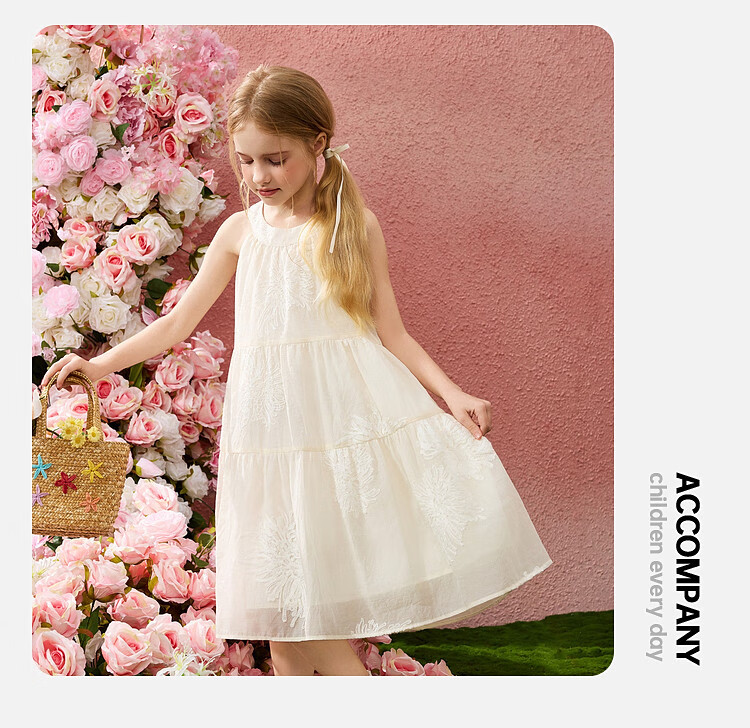 ASK JUNIOR Girls Summer 3D Flower Vacation Style Dress Youth Princess Dress 11
