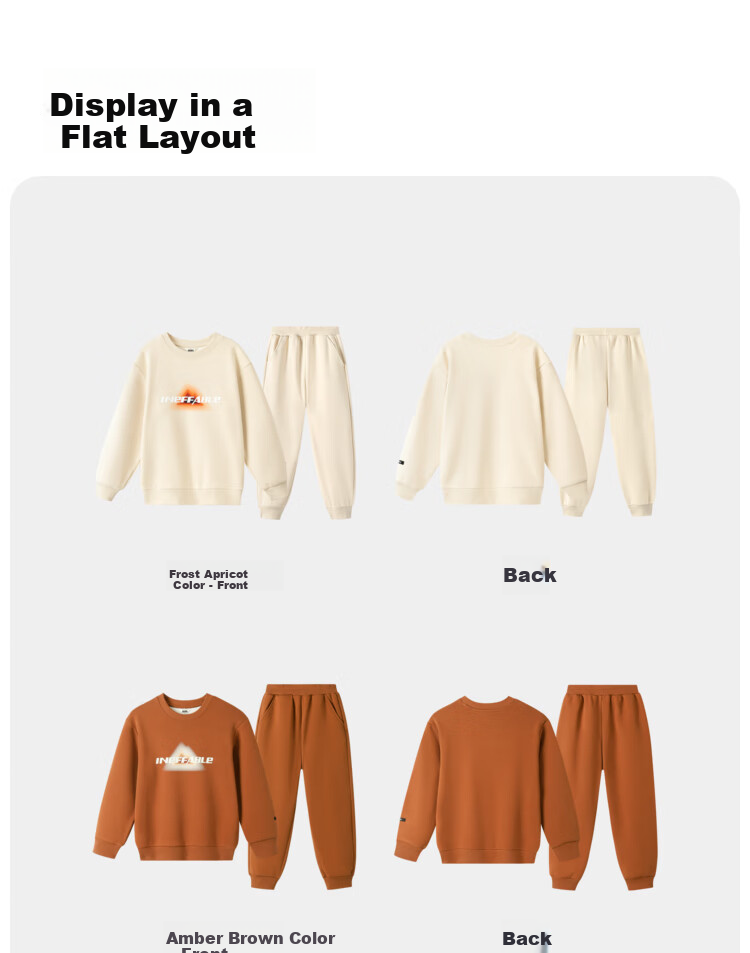 Annil Children's Clothing, Boys And Girls Round Neck Sweatshirt Set, Winter New Style, Fleece-Lined Inner Top And Sweatpants Two-Piece Set 11