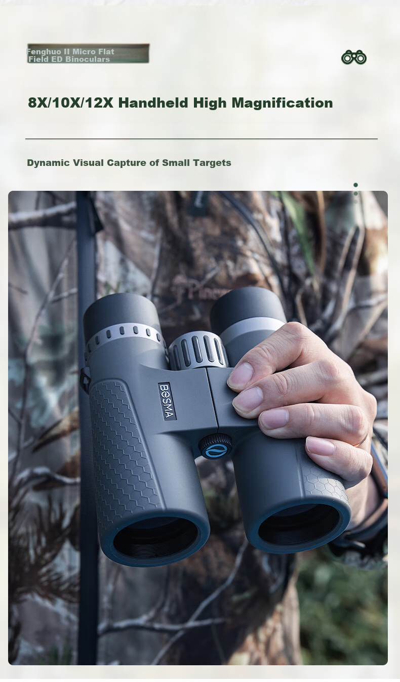 BOSMA Fenghu 2nd Generation 12x50ed Binoculars, Micro-Prism Field Magnesium Alloy, Waterproof, Honeybee Tracking, Scenery Viewing, Low-Light Night Visio 5