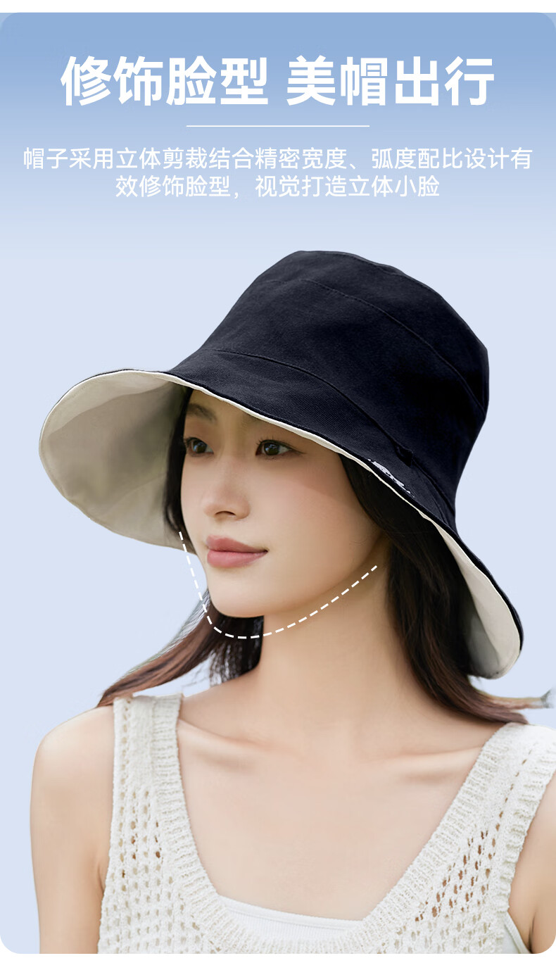 FitonTon Sun Protection Hat for Women, Summer Outdoor Beach Cycling Sun Hat, Versatile Double-Sided Fisherman Hat 7