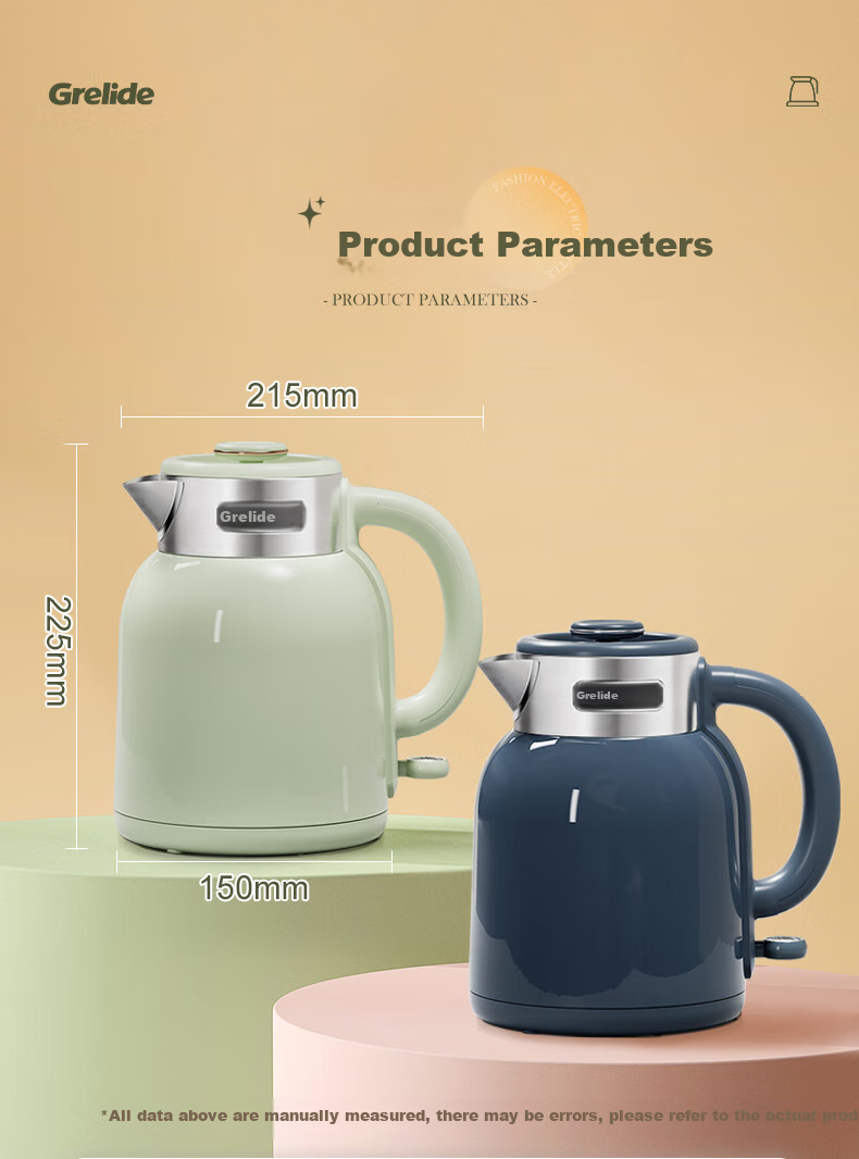 Grelide Pure Titanium Electric Kettle 99.9% Titanium Double-Layer Anti-Scald Large Capacity Smart Temperature Control Electric Water Boiler China Red D1215E 11