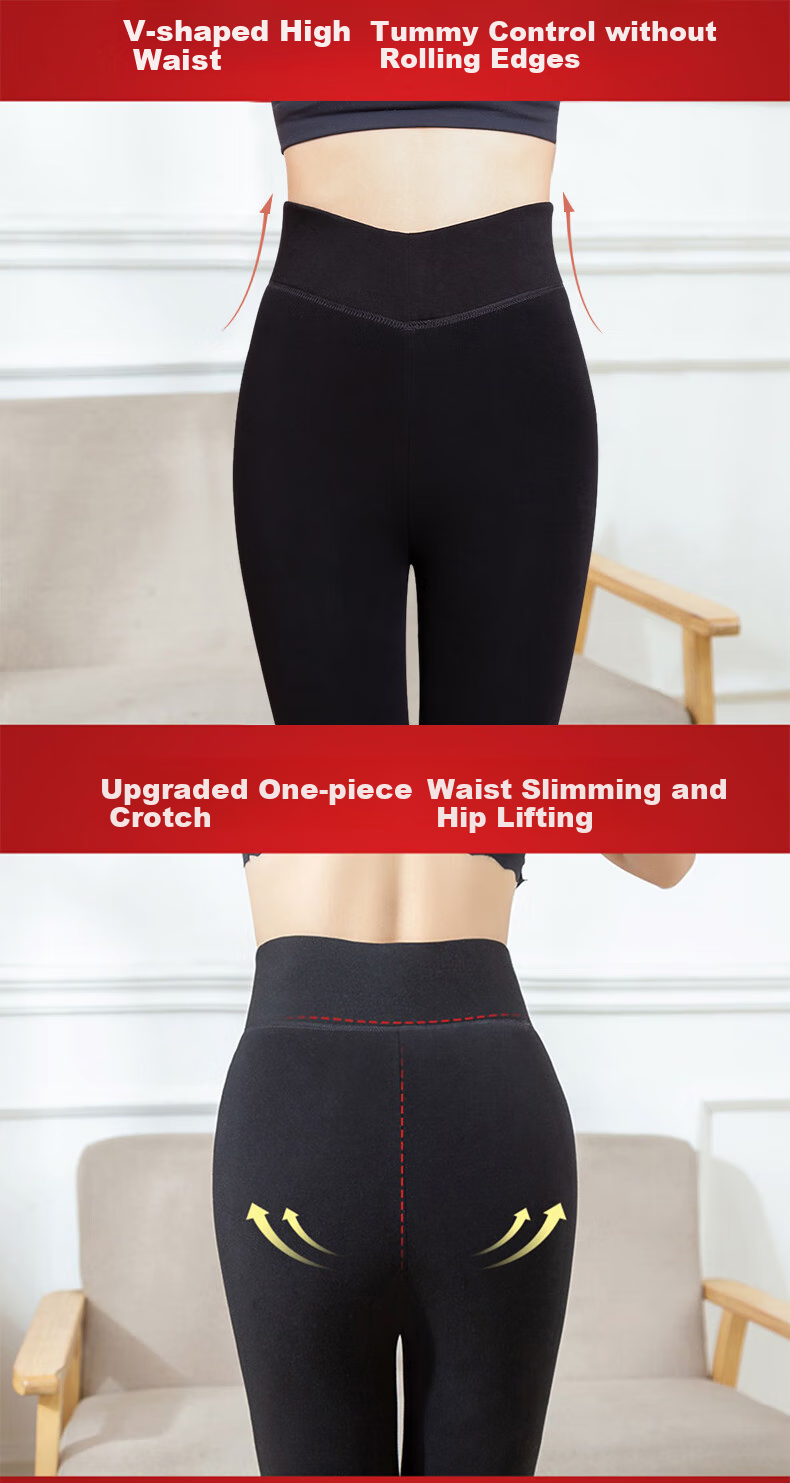 LangSha Women's Fleece-Lined Leggings with Silk Cotton, Thick Warm Pants for Outer Wear in Northeast China, Cold-Resistant Cotton Pants for Autumn And Winter 8