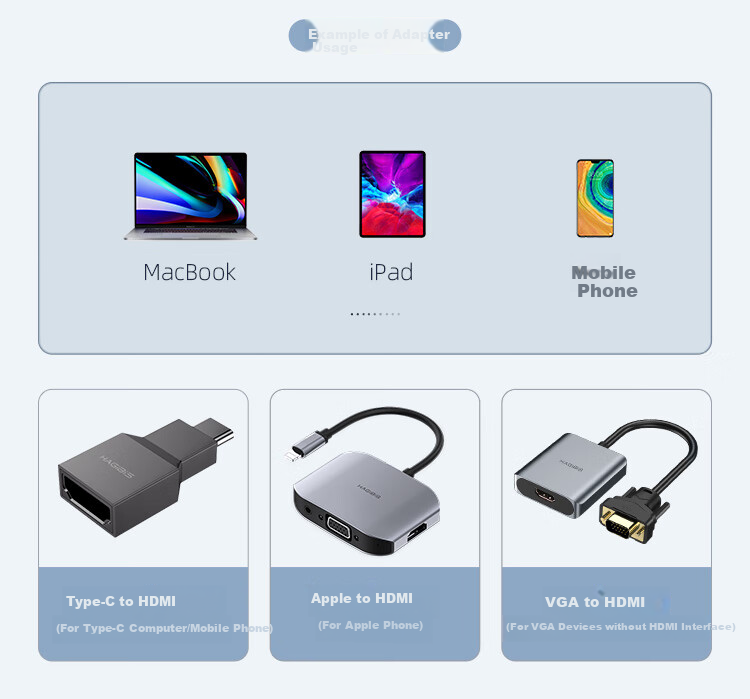 Hagibis Wireless Screen Mirroring Device, HDMI Point-To Screen Mirroring Receiver And Transmitter, Audio-Video HD Transmission, Suitable for Phones, Computers, TVs, Projectors, Monitors, Home Use, Meetings, And Office Work 7