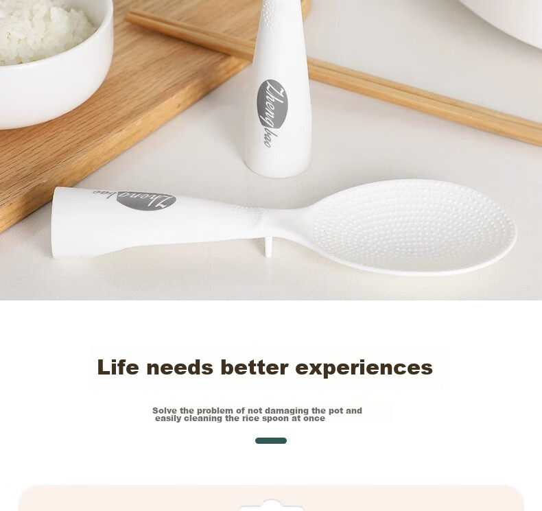 Dipuer 304 Stainless Steel Rice Spoon, Non-Stick Rice Ladle, Household High-Temperature Resistant Upright Rice Serving Spoon And Scoop 4