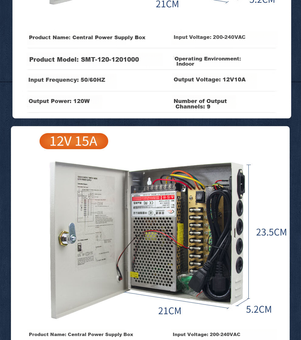 COMPCCTV Indoor Power Adapter DC12V2A, Security Camera Power Supply with Stable Voltage And Amperage 11