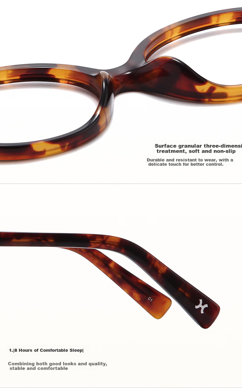 LOHO Oval Small Frame Glasses for Nearsighted Women, with Prescription Zeiss Lenses, Anti-Blue Light, Korean Style, Bare Face 10
