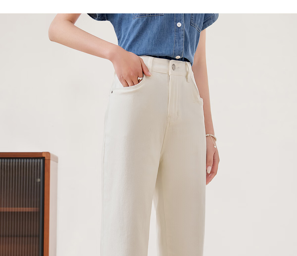 PinCai Women's Jeans, Spring And Autumn Black Straight-Leg Trousers, Slimming And Heightening Effect, Casual Denim Long Pants P143N1009 27