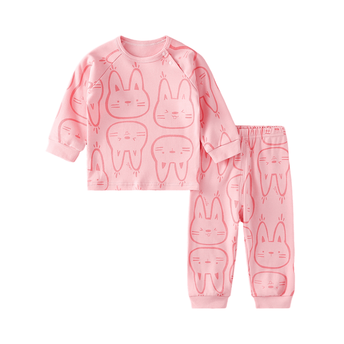 Doxiluka Children's Underwear Set Boys and Girls Baby Autumn Clothes Separate Pajamas Rabbit Fantasy [Pink] 130