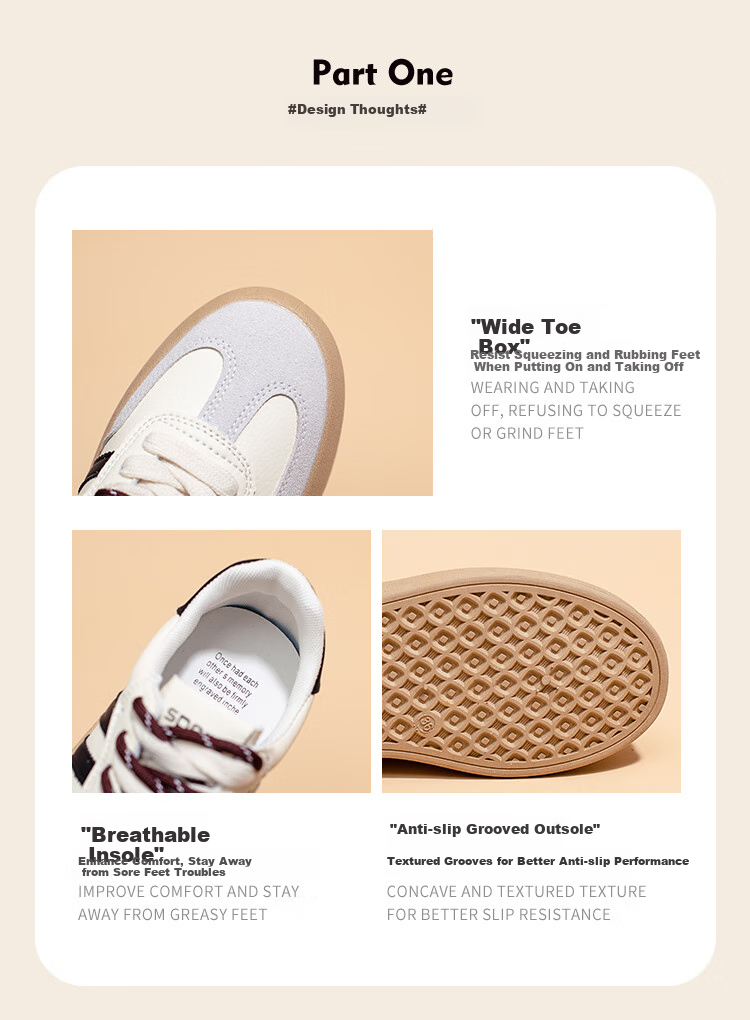 La Chapelle Women's Shoes, Thick-Soled Casual Shoes for Women, Versatile Lightweight Sneakers, Beige, Size 38 2