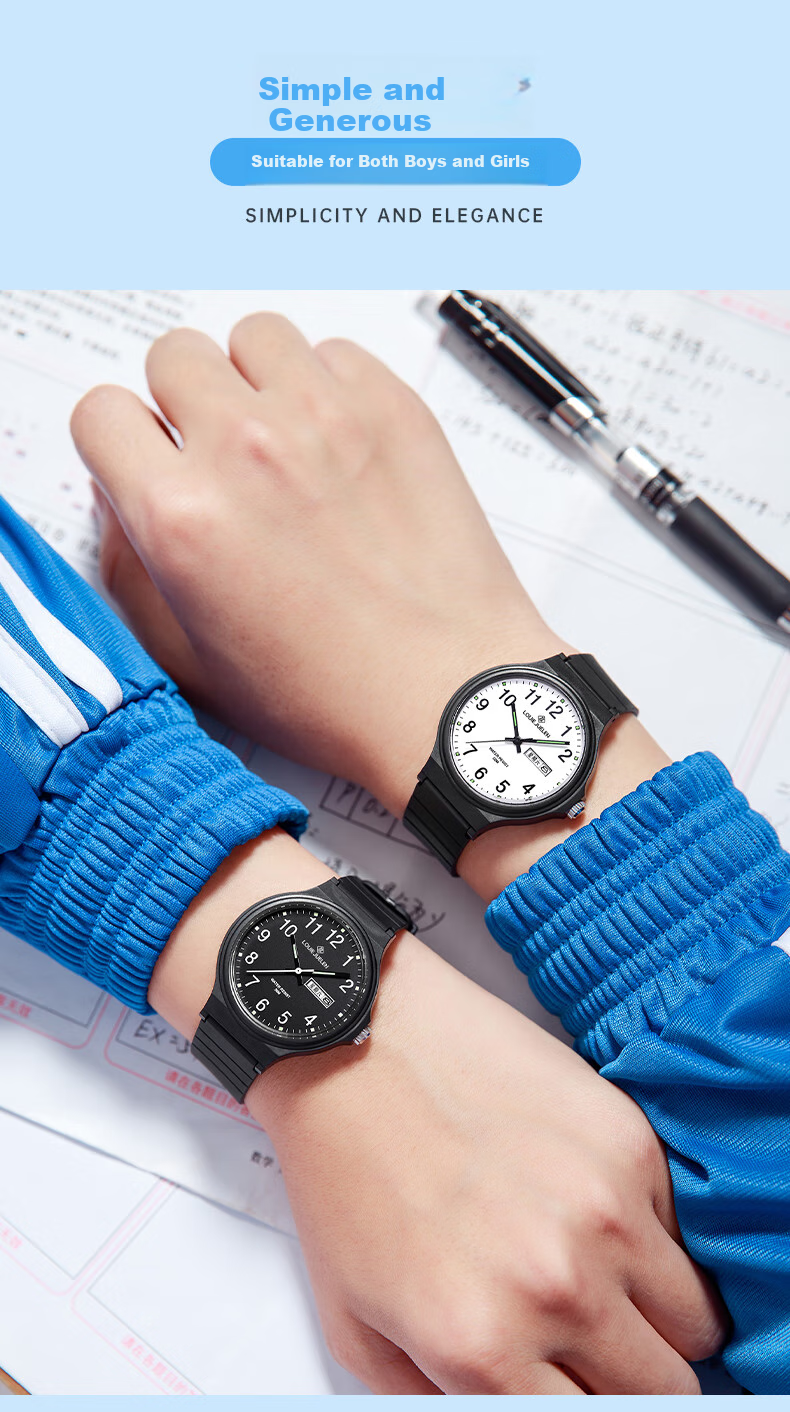 LOUIE JUELEN Student Exam Watch for Middle And High School Students, Quiet Mechanical Waterproof Quartz Watch for Teenage Girls And Boys 13