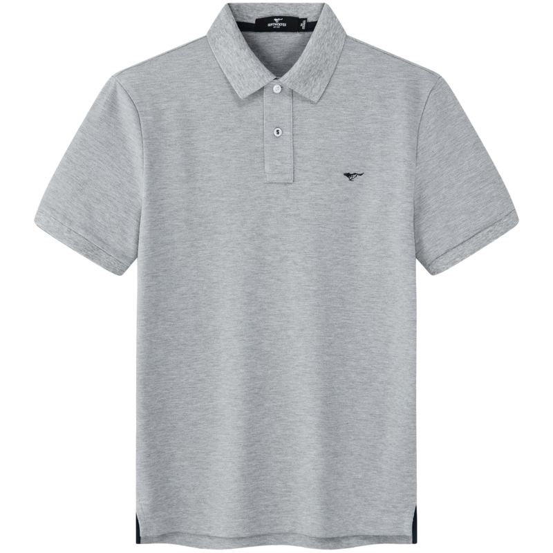 SEPTWOLVES Cool-Feeling Color-Fixing Short-Sleeve Polo Shirt for Men, Antibacterial Turndown Collar Business Casual Solid Color Multi-Color Small Wolf Logo T-Shirt