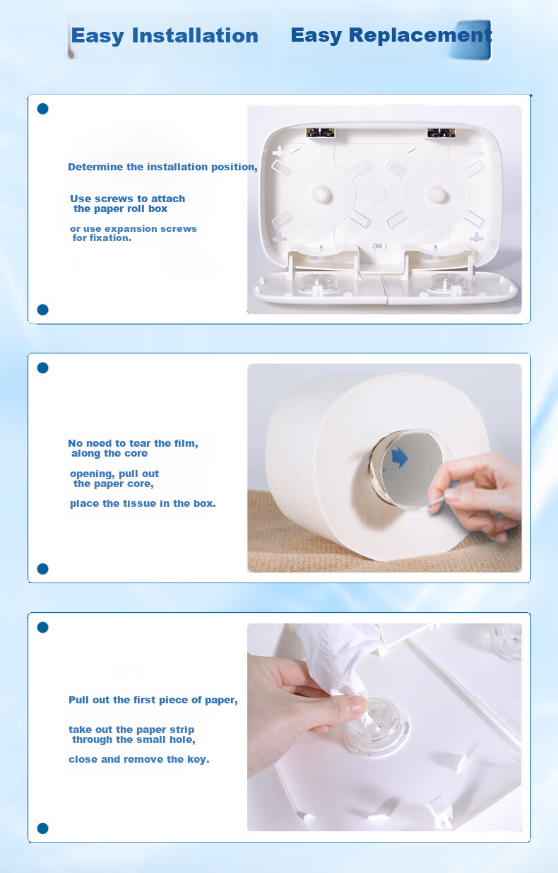 Feiyu Toilet Paper, Center-Pull Roll, 3-Ply, 180g*36 Rolls, No Contact Toilet Paper, Hand Towels, Bathroom Tissue, Whole Box FZ103 2