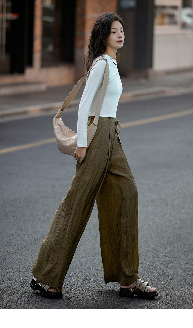 Dme [Lazily Casual Pants] Autumn Style, Relaxed Fit, Textured Design, Versatile Casual Pants for Wome 28