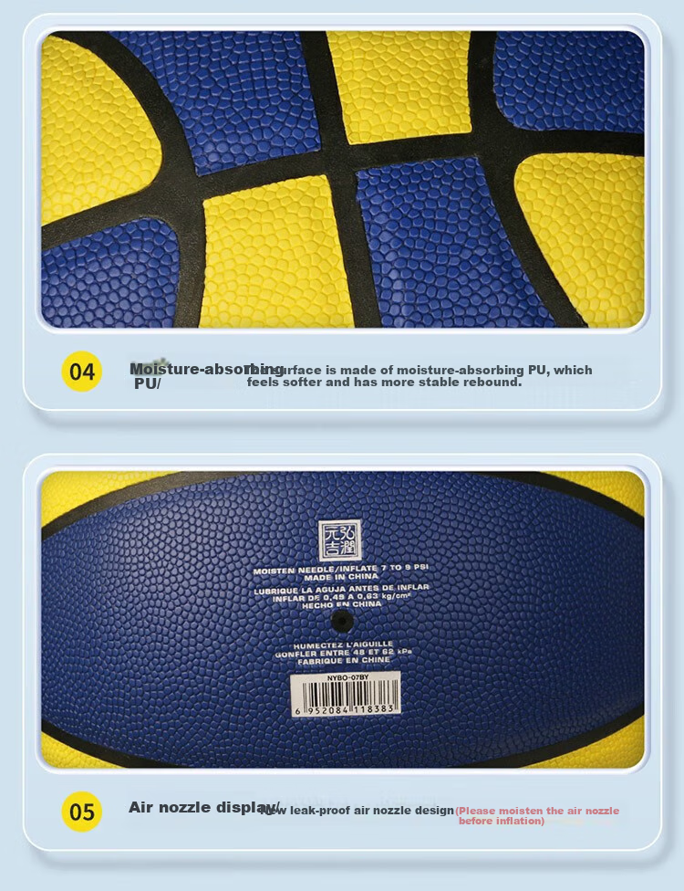 ProSelect Official Training And Competition PU Basketball for NYBO League, Moisture-Absorbing And Wear-Resistant, Indoor/outdoor Youth Size 5 Basketball 13