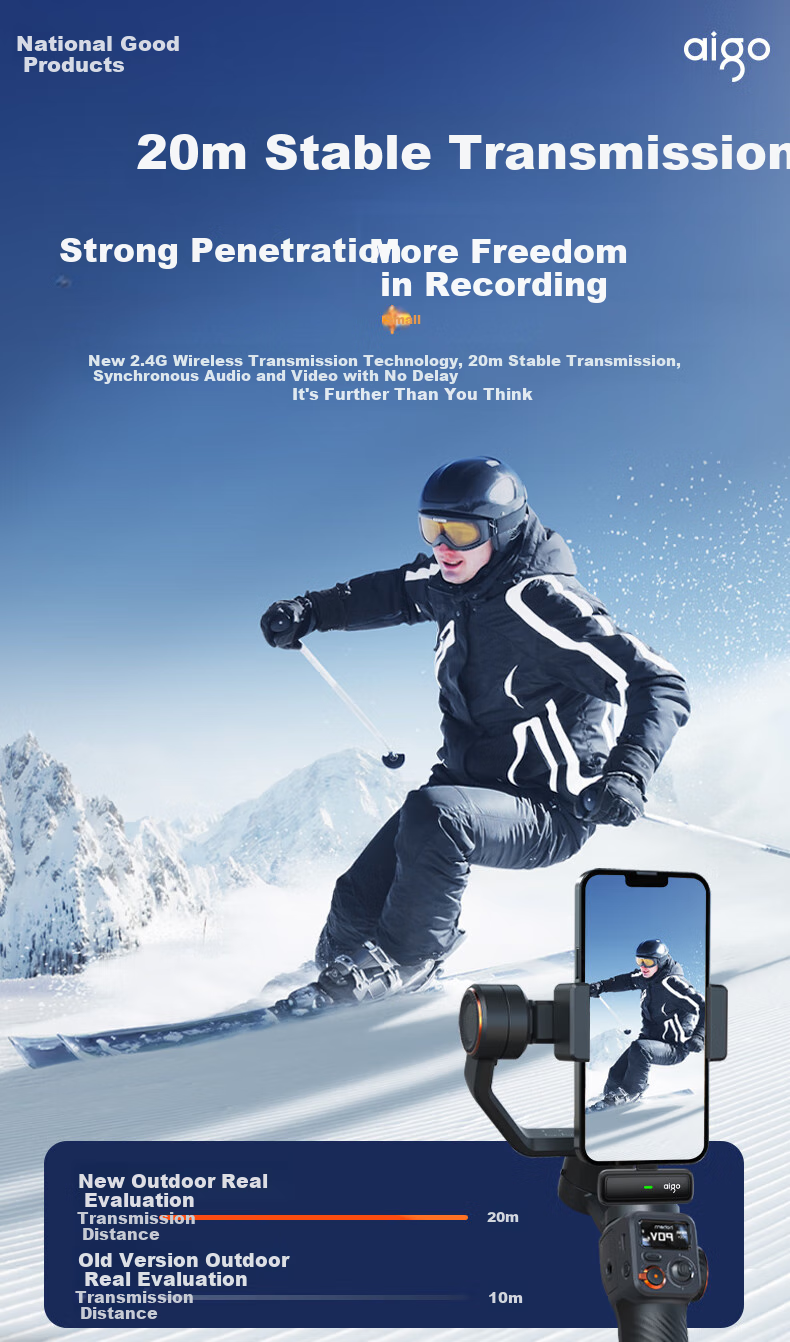 Aigo S21 Wireless Lavalier Microphone for Mobile Live Streaming, Professional Recording, Outdoor Short Video, Karaoke, Sound Pickup Device with Noise Reduction, Portable Wireless Microphone T1 6