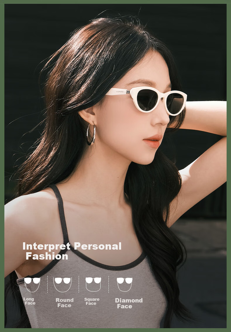 CAPONI Foldable Cat Eye Sunglasses for Women, High-End Polarized Sunglasses, Outdoor UV Protection, Driving Glasses 4