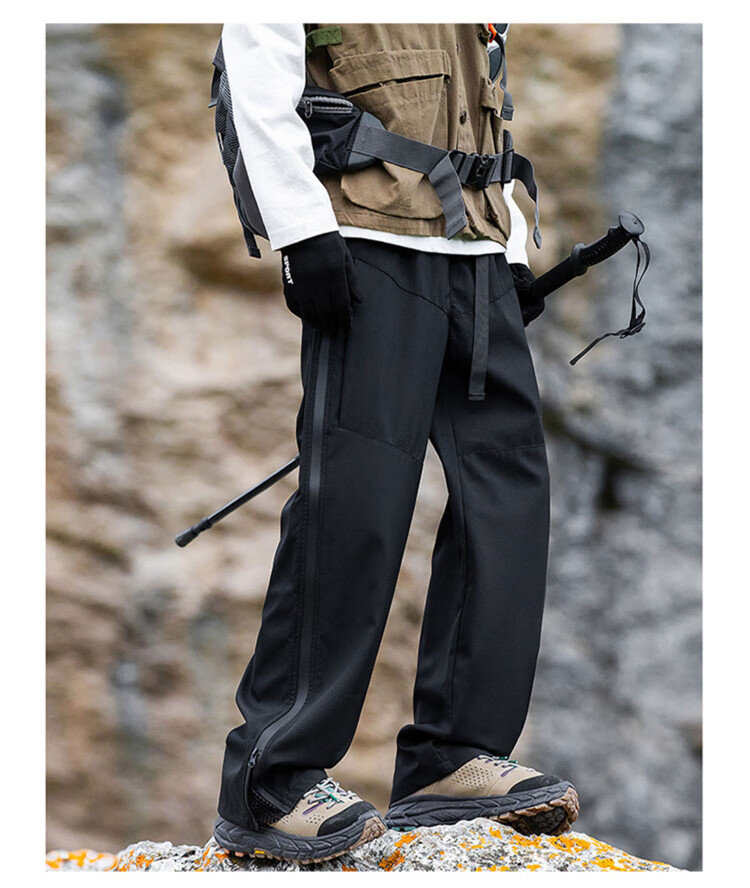 JEEP SPIRIT Men's Pants, Autumn And Winter Workwear Casual Trousers, Loose Straight-Leg Tactical Sports Trendy Hiking Pants 13