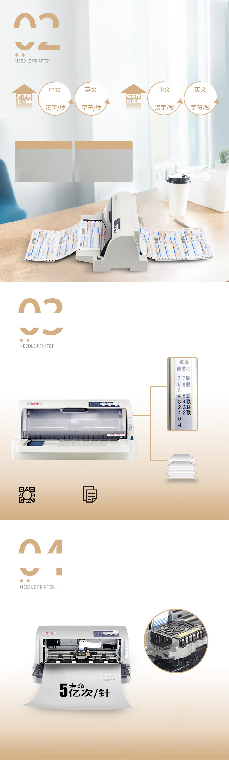 PRINT-RITE PR-730 Dot Matrix Printer, VAT Invoice Printer, Outbound Note, Document, Tax Receipt, Specialized for Bills And Receipts, Front And Back Paper Feed, 1+5 Copy Office Printer 7