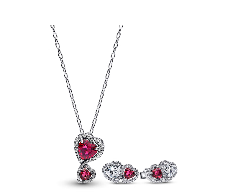 PANDORA Favorable Earrings, Red Shining Elegant Birthday Gift, 293633C01, One Size Fits All 2