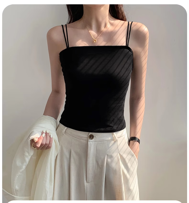 NOME Women's Camisole Tank Top with Built-In Bra Pads, Backless Design for Layering Or Outer Wear, White [Padded Version], Size S 3