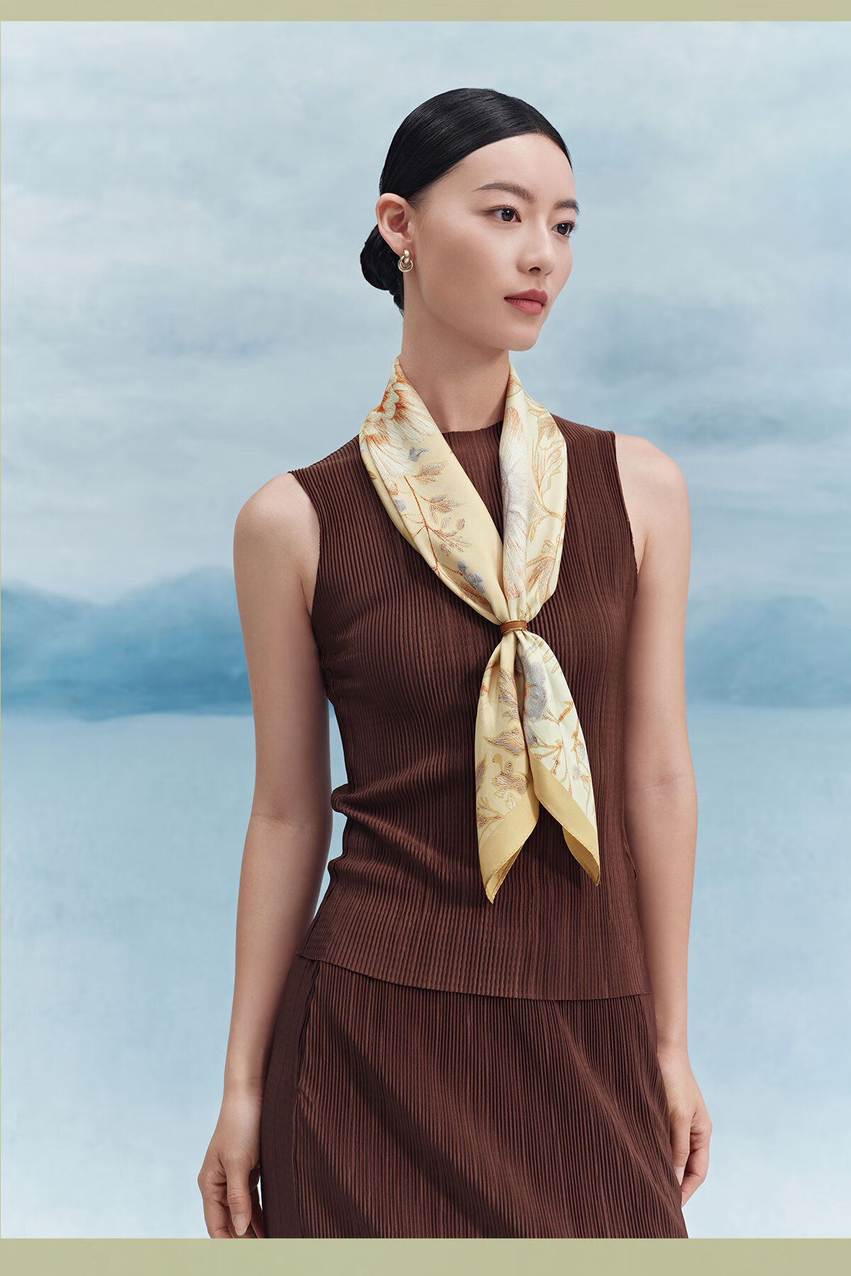 Wanshili 100% Mulberry Silk Scarf Women 2025 New Square Scarf Peony Gift Box Birthday Gift for Mom 4