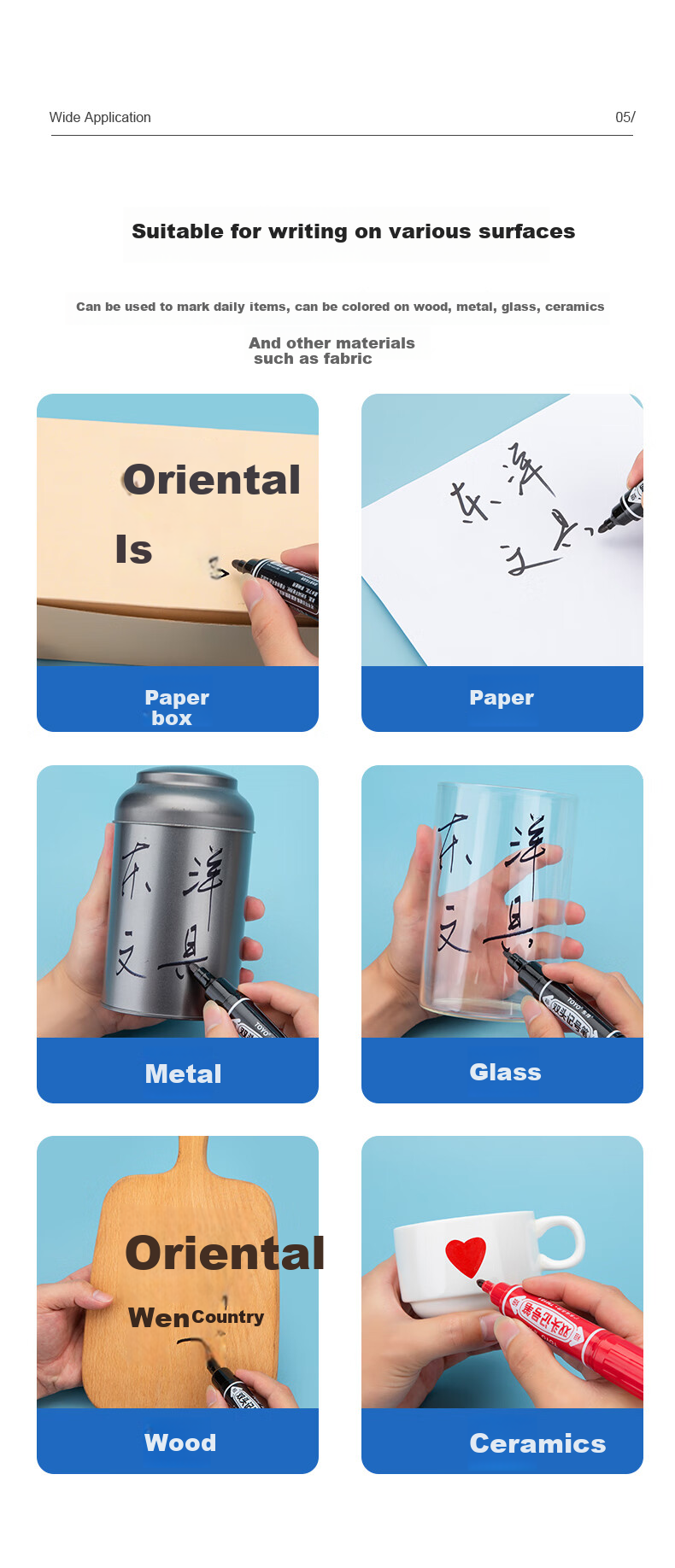 Dongyang TM181, Oil-Based Dual-Tip Marker Pen, Marker Pen, Tire Pen, Sign-In Pen, Marker Pen, 10 Pieces/box/blue 3