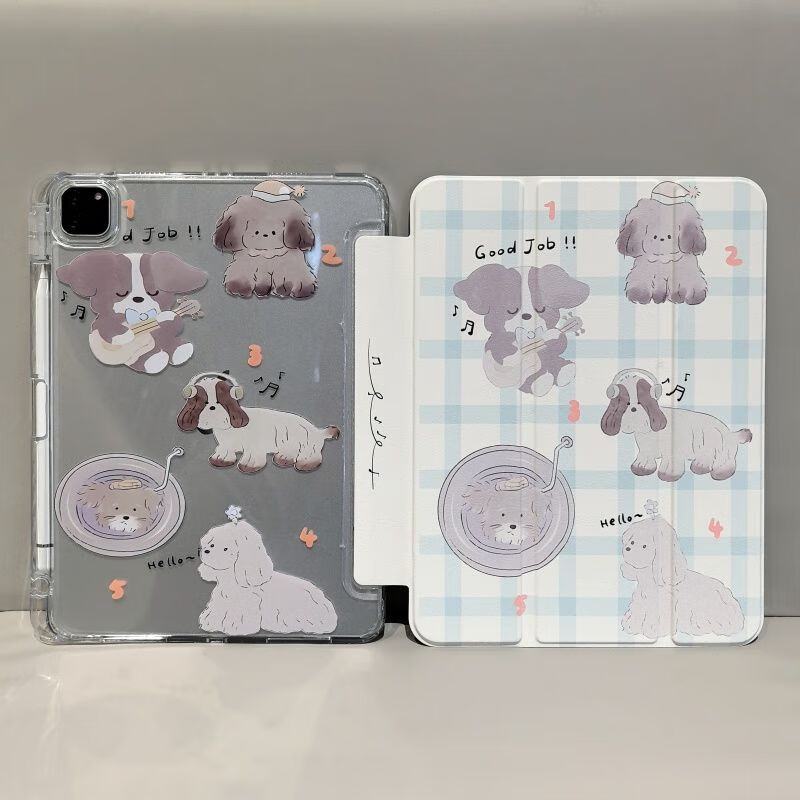 Gnoson Cartoon Acrylic Magnetic Kickstand Protective Case with Pencil Slot for Apple iPad 7/8/9th Gen 10.2-inch, Anti-Bend and Drop Resistant 12