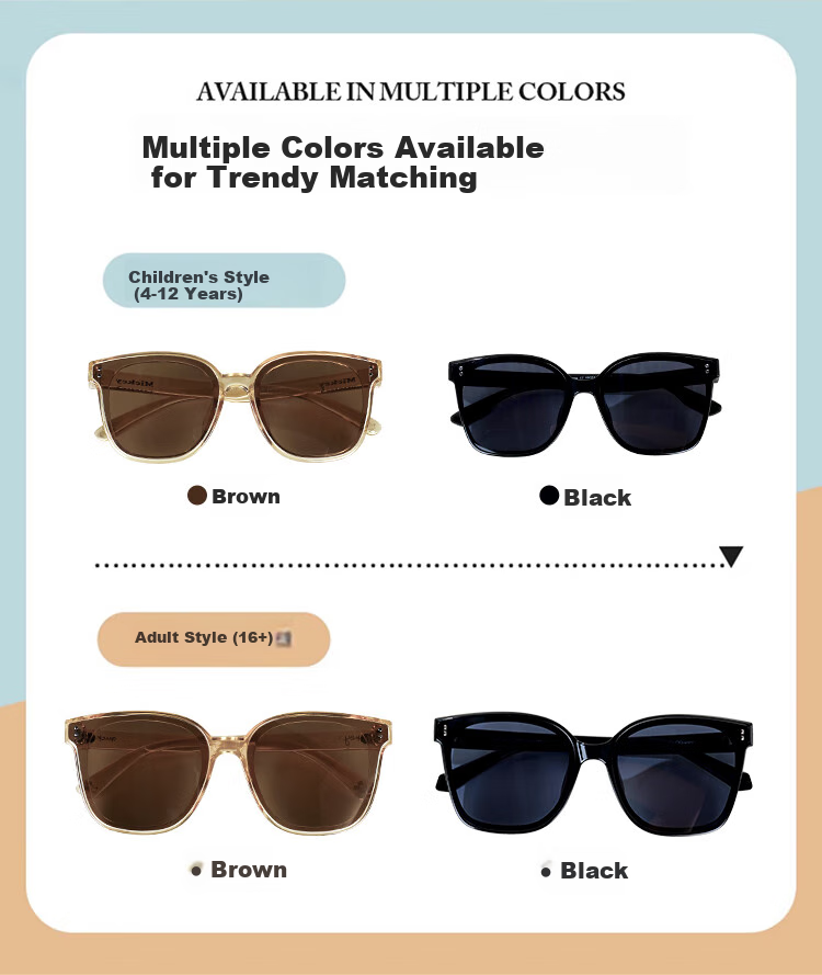 Disney Parent-Child Sunglasses, Classic Square Frame for Men And Women, Large Outdoor Travel UV Protection Glasses 7
