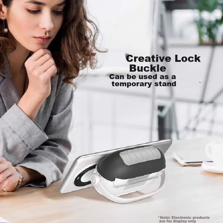 TRUST ME Compatible with Huawei FreeBuds Pro 4 And Pro 3 Protective Case, Creative Locking Buckle, New Shockproof Anti-Loss Quick Phone Stand, Silicone Soft Shell, Simple Semi-Transparent Purple 3