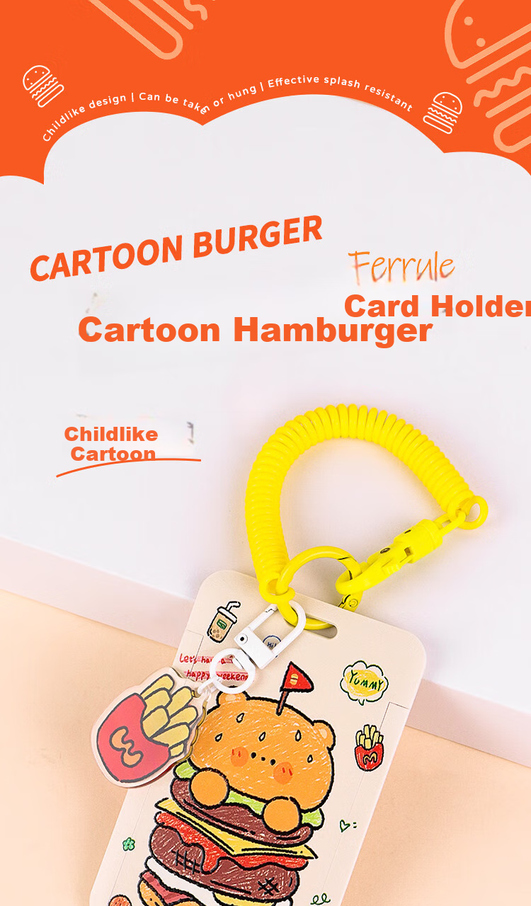 TaTanice ID Card Holder, Student Campus Card Holder, Meal Card Protector, Elastic Cord Keychain, Work Badge Holder, Subway And Bus Pass Card Holder, ID Card Case 1
