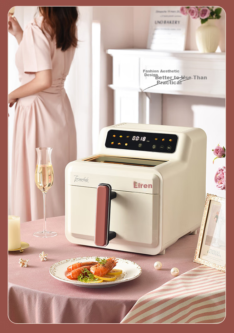 Liven Air Fryer, Non-Coated 304 Stainless Steel Frying Basket, 7L Smart Visible Large Capacity Can Roast Whole Chicken, No Flipping Required Metal Interior KZ-D7170 8