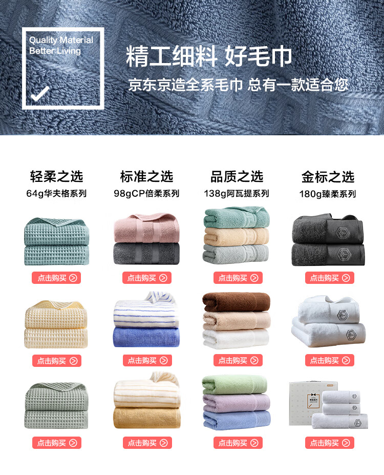 JD Original 138g Thickened Muliandai Towel, 10A Antibacterial And Anti-Mite, Pure Cotton Men's Face Towel, 2 Pieces, Blue + Gray 19