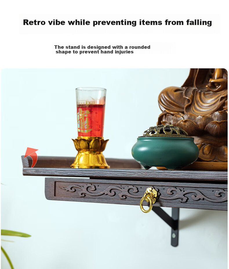 Taomengju Buddha Table New Chinese-Style Standing Cabinet, God of Wealth Cabinet, Buddha Altar Table, Incense Burner, Buddha Statues, Guan Gong Bodhisattva Altar Table, Offering Table, Storage Rack 7