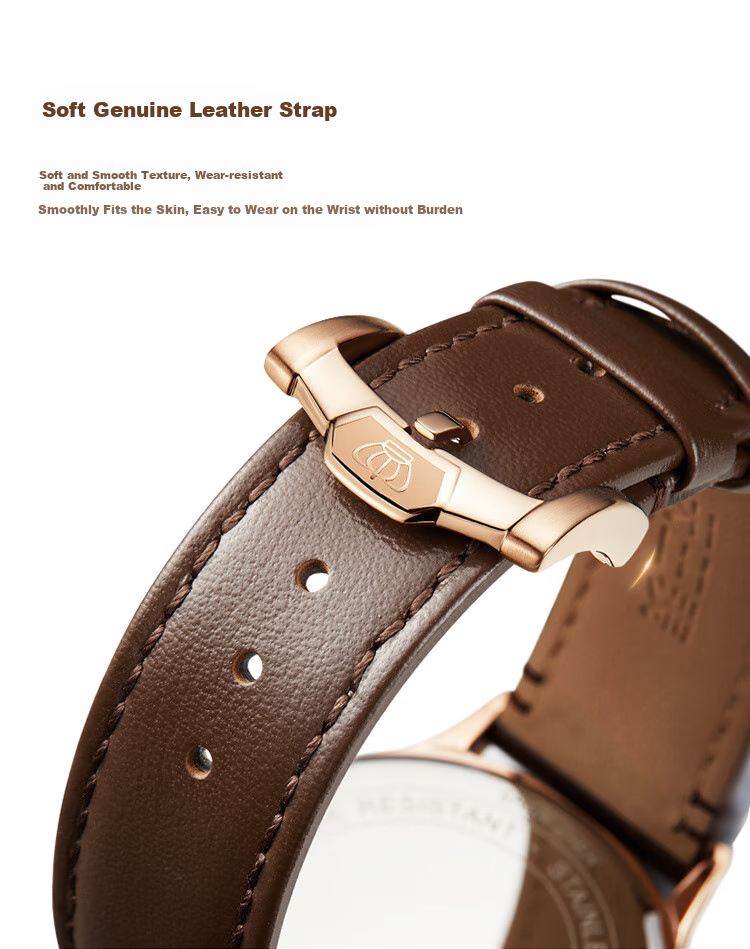 TIAN WANG Women's Watch 38-Section Gift Leather Strap Quartz White Dial Brown Strap LS31541P.D.LC1.W 18