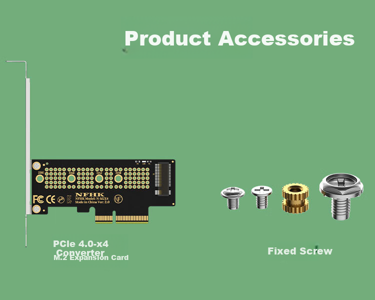 KELEPU NVMe Adapter Card, PCIe X4 to M.2 Expansion Card, SSD Enclosure Expansion Card Compatible with Desktop Computers 5