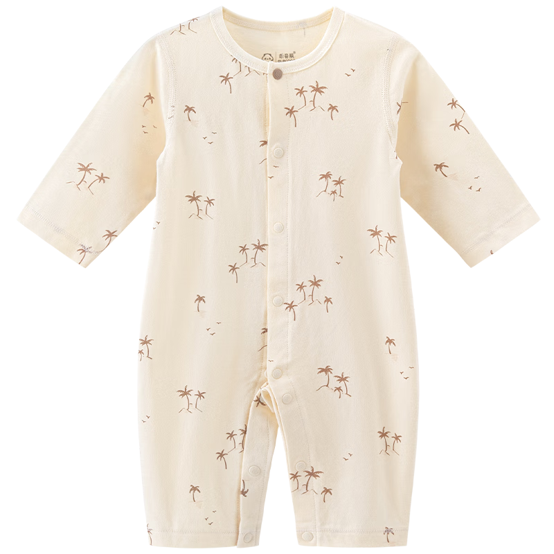 Guaiqi Bear Unisex Baby Pure Cotton Romper Summer Long Sleeve Air Conditioning Suit Newborn Spring Autumn Pajamas Thin Jumpsuit