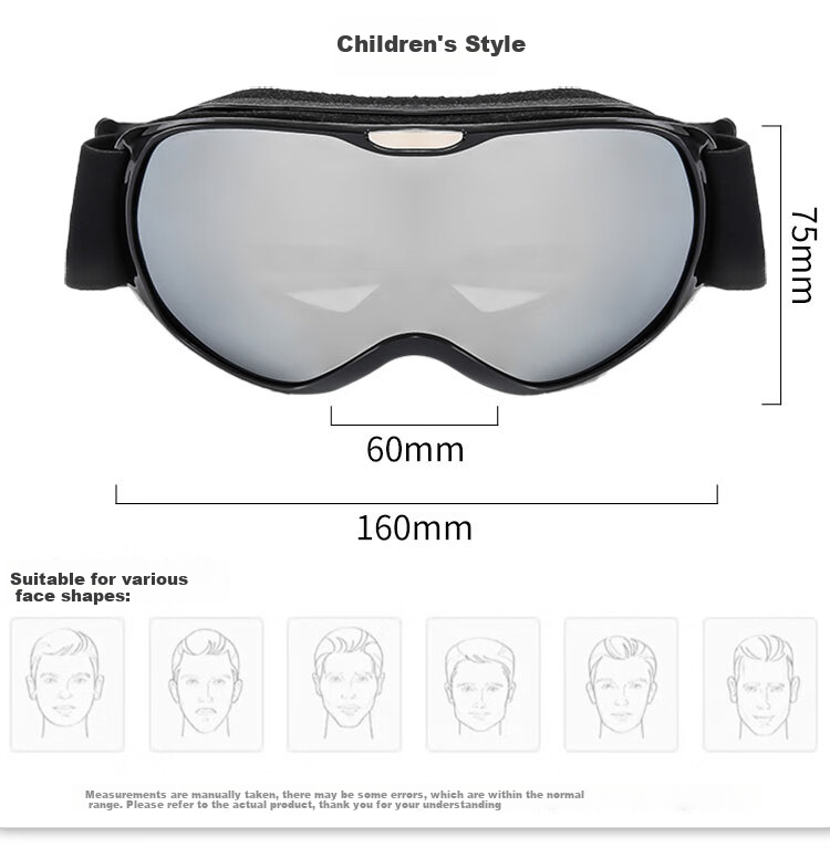Angelamiao Polarized Double-Layer Anti-Fog Snow Goggles, Frameless, Suitable for Myopia, Windproof, Sandproof, Breathable, Outdoor Hiking, Skiing And Snowboarding Protective Eyewear 12