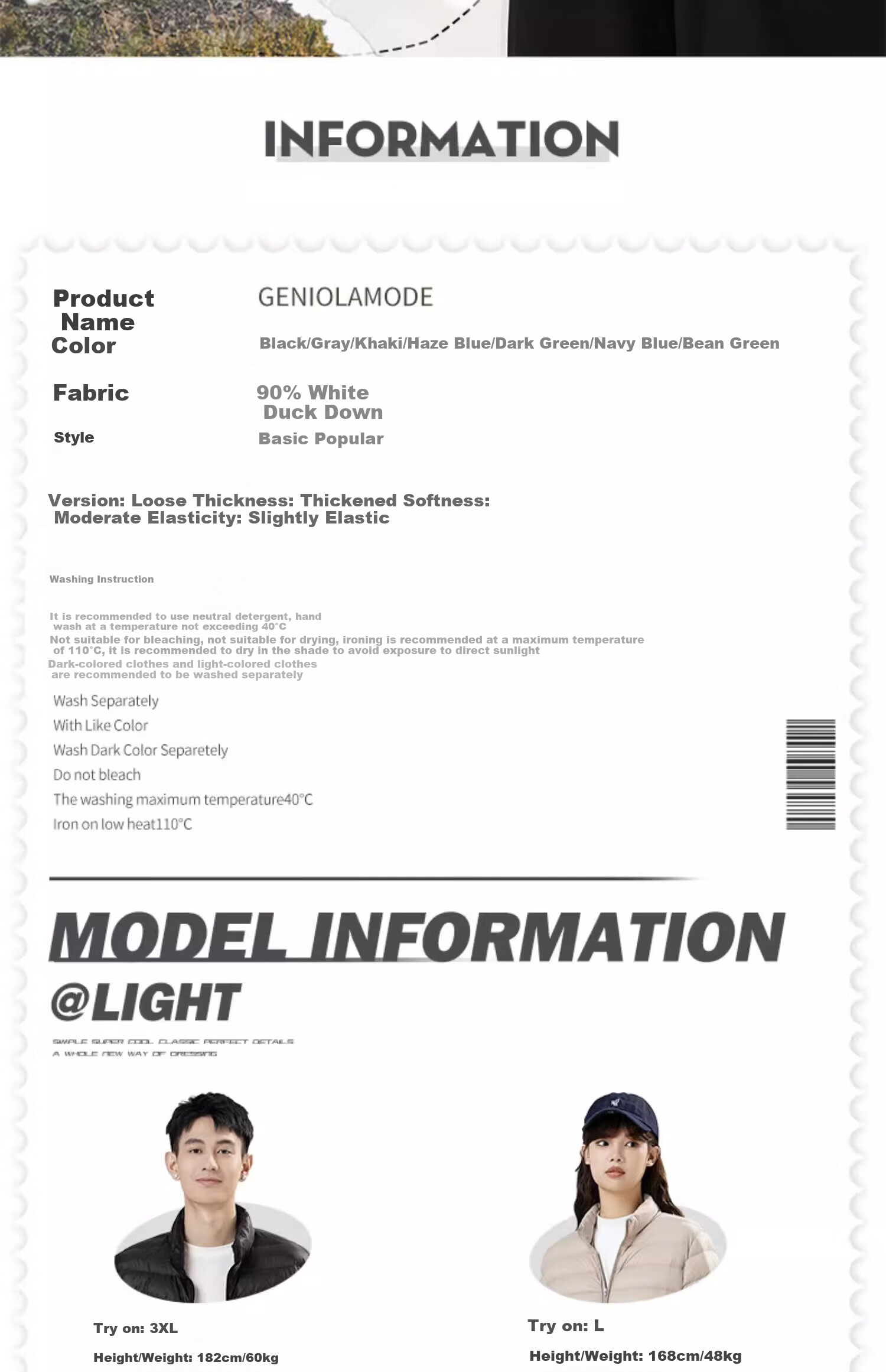 GENIOLAMODE Men's down Jacket, Lightweight And Short for Autumn And Winter, Stand-Up Collar, Warm Duck Down, Simple And Versatile Winter Wear 2